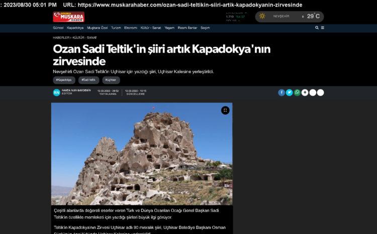  Ozan Sadi Teltik’in şiiri artık Kapadokya’nın zirvesinde